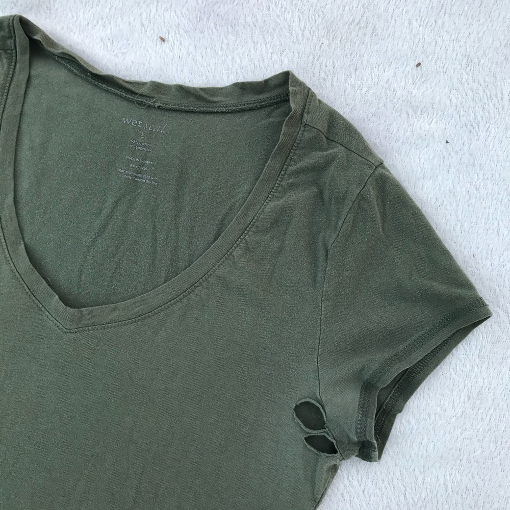 Wet Seal Green V-Neck
